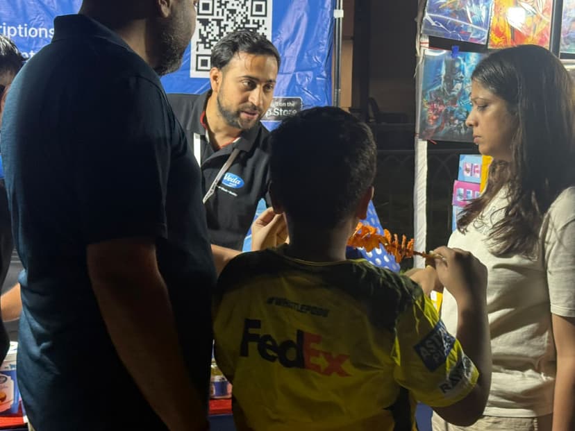 Veda Milk tasting stall at ATS Le Grandiose society, Noida